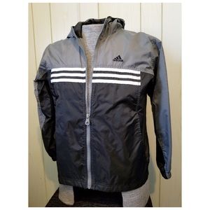 Boy’s ADIDAS 3 Stripe Hooded Windbreaker Jacket